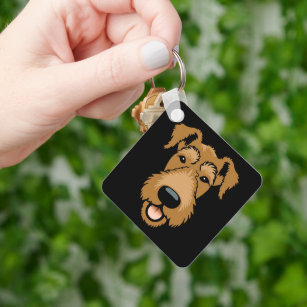 Airedale Terrier Cute Puppy Dog Face  Key Ring