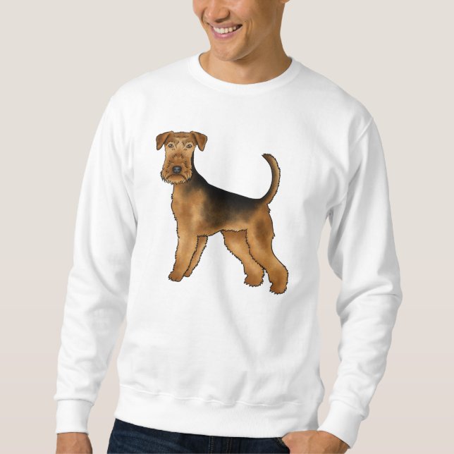 Airedale Terrier Cute Waterside Terrier Dog Design Sweatshirt (Front)