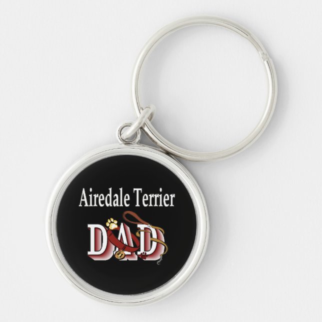 Airedale Terrier Dad Key Ring (Front)