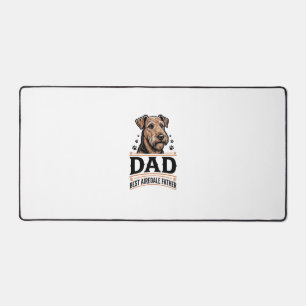 Airedale Terrier Dad Vintage Dog Father Shirt_1 Desk Mat