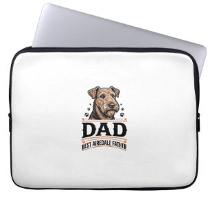 Airedale Terrier Dad Vintage Dog Father Shirt_1 Laptop Sleeve