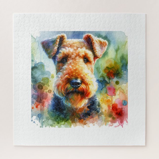 Airedale Terrier Dog 210724AREF119 - Watercolor Jigsaw Puzzle (Vertical)