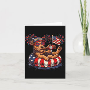 Airedale Terrier Dog 250th Aamerica Patriotic Usa Card