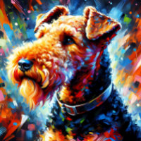 Airedale Terrier Dog Acrylic Print | Colourful