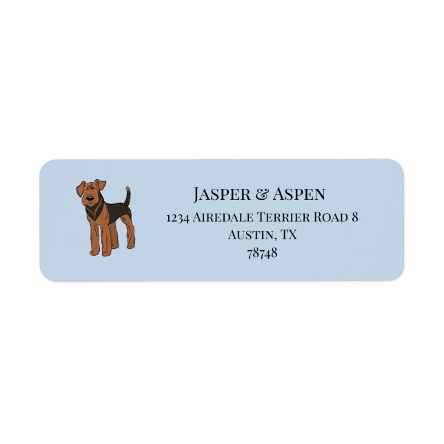 Airedale Terrier Dog Address Lables (Front)