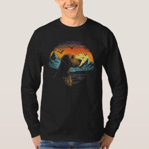 Airedale Terrier Dog and Sun Rising Over Mountains T-Shirt