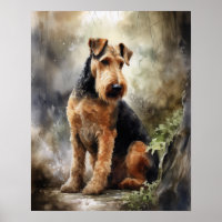 Airedale Terrier Dog Art Print Poster