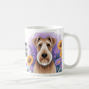 Airedale Terrier Dog Art with Flowers Coffee Mug