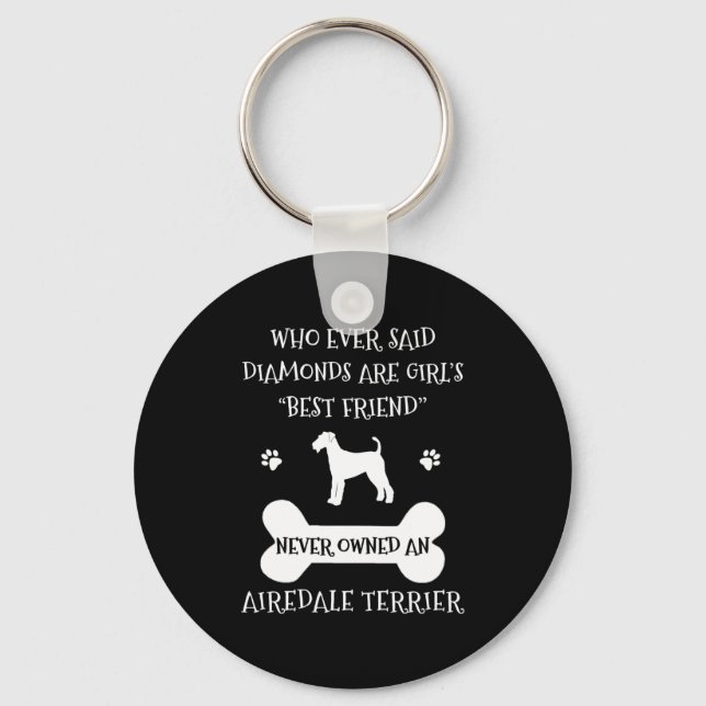 Airedale Terrier Dog Best Friend Key Ring (Front)