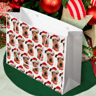 Airedale Terrier Dog Breed Christmas Large Gift Bag