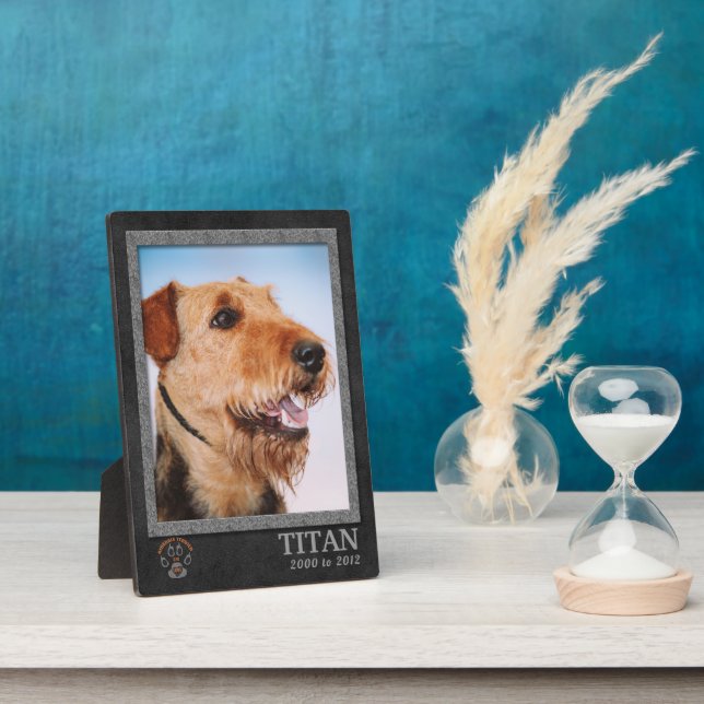 Airedale Terrier Dog Breed Memorial Plaque (Side)