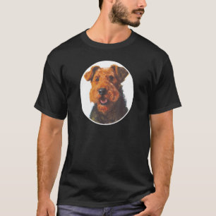Airedale Terrier Dog Breed Oil Painting Style Port T-Shirt