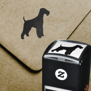 Airedale Terrier Dog Breed Silhouette Self-inking Stamp