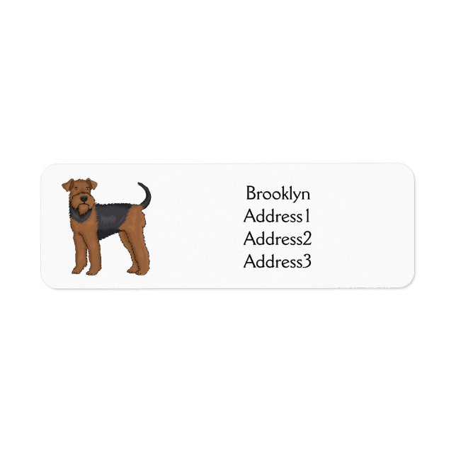 Airedale terrier dog cartoon illustration (Front)