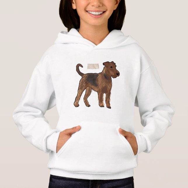 Airedale terrier dog cartoon illustration (Front)