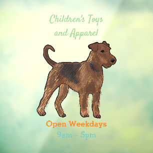 Airedale terrier dog cartoon illustration