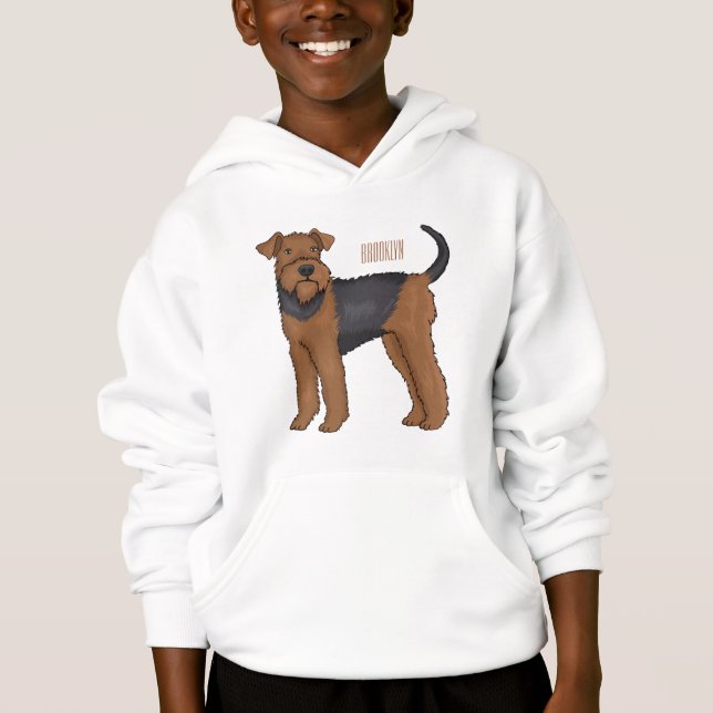 Airedale terrier dog cartoon illustration (Front)