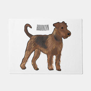 Airedale terrier dog cartoon illustration doormat
