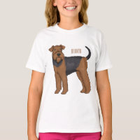 Airedale terrier dog cartoon illustration 