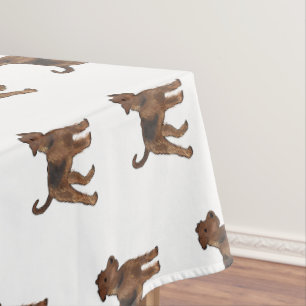 Airedale terrier dog cartoon illustration tablecloth