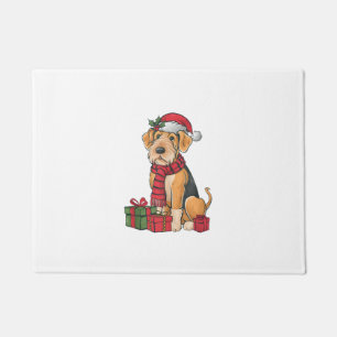 Airedale Terrier Dog Christmas Parties Holiday San Doormat