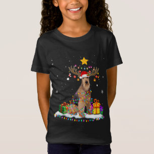 Airedale Terrier Dog Christmas Reindeer Christmas T-Shirt
