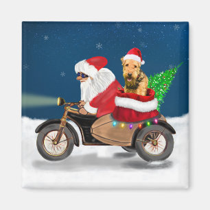 Airedale Terrier Dog Christmas Santa Claus    Magnet