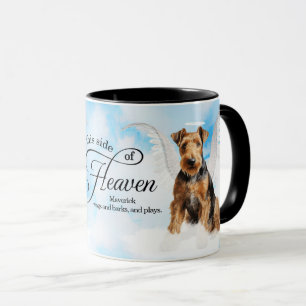 Airedale Terrier Dog Heaven Personalised Memorial Mug