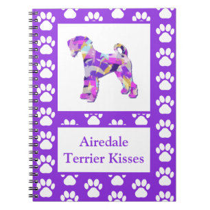 Airedale Terrier Dog Kisses Silhouette Cute PPY&B Notebook
