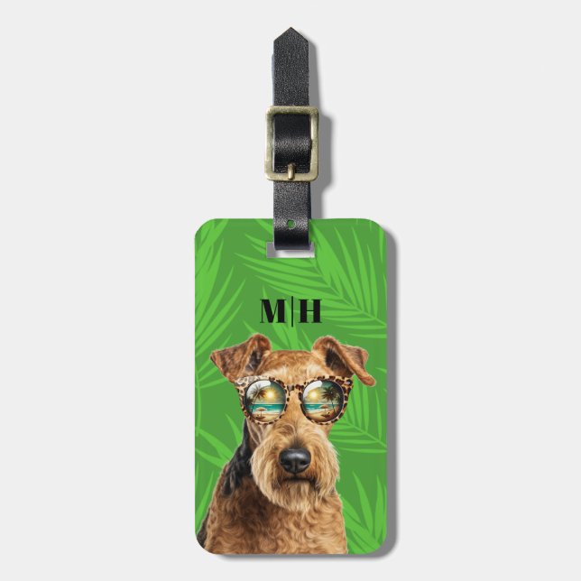 Airedale Terrier Dog Luggage Tag (Front Vertical)