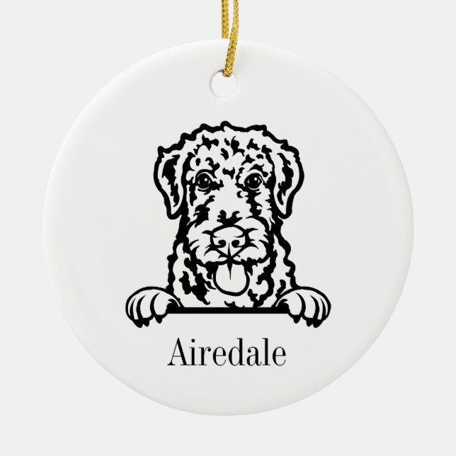 Airedale Terrier dog ornament (Front)