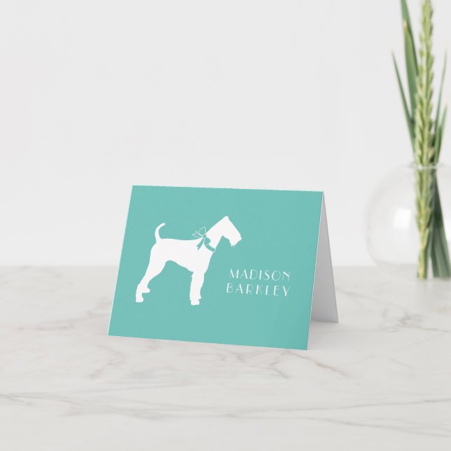 Airedale Terrier Dog Puppy Note Card (Front)