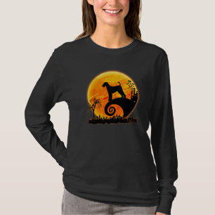Airedale Terrier Dog Scary And Moon  Halloween Cos T-Shirt