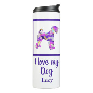 Airedale Terrier Dog Silhouette Purple Pink Y&B Thermal Tumbler