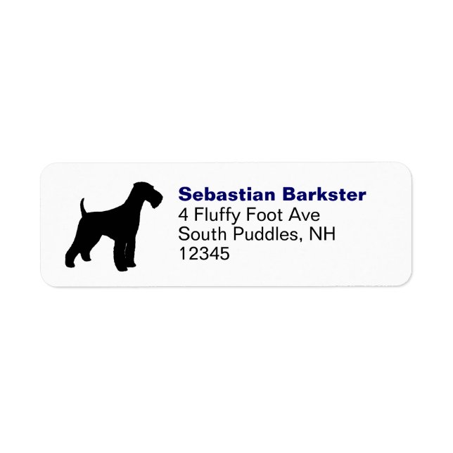 Airedale Terrier Dog Silhouette Return Address (Front)