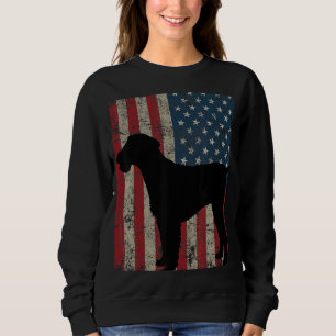 Airedale Terrier Dog Vintage American Flag 4th Of Sweatshirt