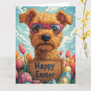 Airedale Terrier Easter Eggs Card