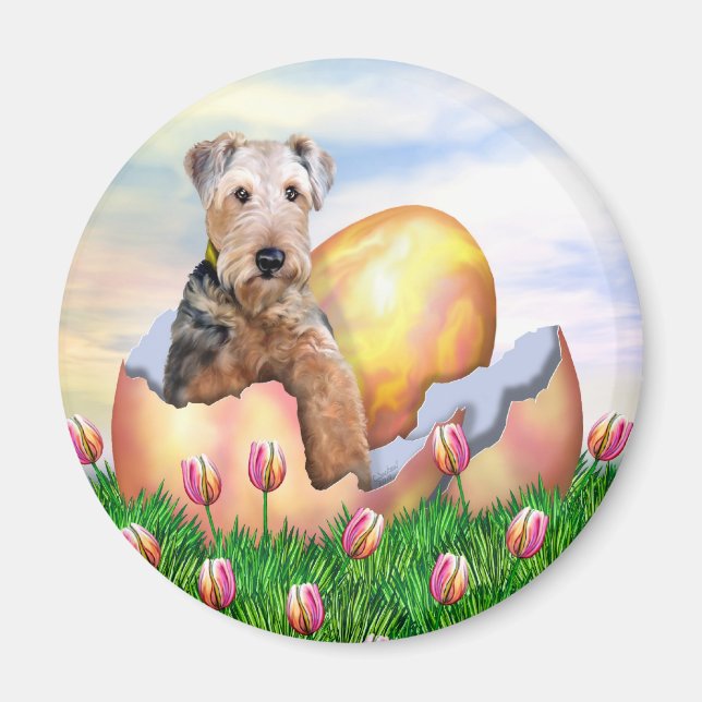 Airedale Terrier Easter Surprise Magnet (Front)