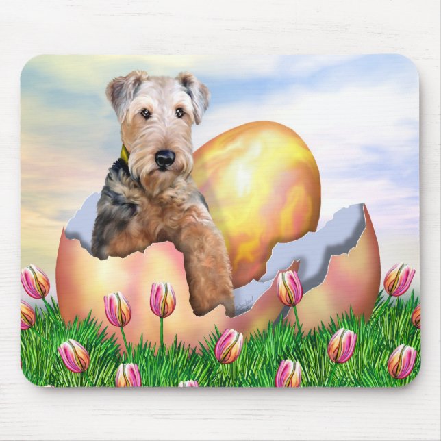 Airedale Terrier Easter Surprise Mouse Pad (Front)