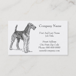 Airedale Terrier Elegant Dog Drawing Business Card