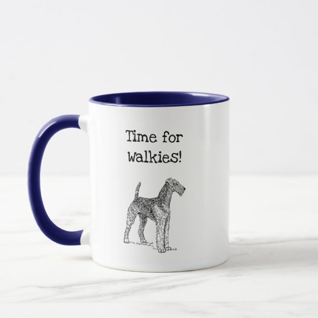 Airedale Terrier Elegant Dog Drawing Mug (Left)