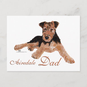 Airedale Terrier Fathers Day Postcard