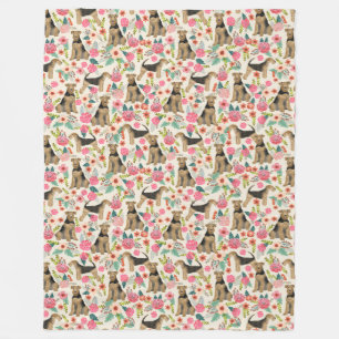 Airedale Terrier Floral print blanket