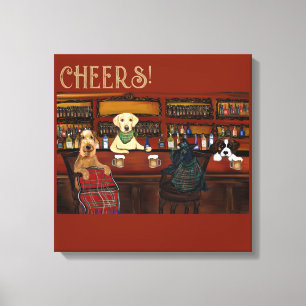 AIREDALE TERRIER & FRIENDS CANVAS PRINT