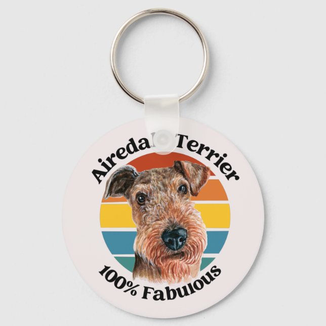 Airedale Terrier funny quote keychain (Front)