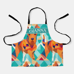 Airedale Terrier Geometric Colourful Pattern Apron