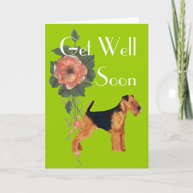 Airedale Terrier Get Well Card (Front)