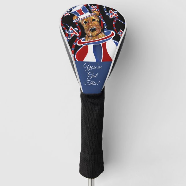 AIREDALE TERRIER   GOLF HEAD COVER (Front)