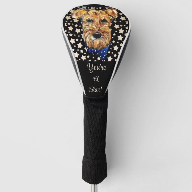AIREDALE  TERRIER    GOLF HEAD COVER (Front)