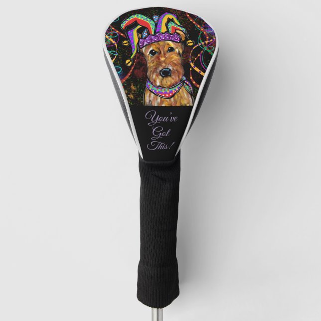 AIREDALE TERRIER   GOLF HEAD COVER (Front)